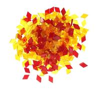 Lurrose Glass Mosaic Tiles for Art Crafts DIY Decorative Small Polished Glass Tiles Mixed Red Orange Yellow for Vase Making Handmade Projects