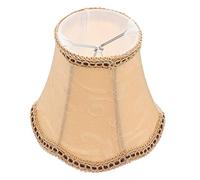 Lurrose Glass Pendant Light Desktop Cloth Lampshade DIY Retro European Style Fabric Lamp Shade Replacement Rustic Lamp Shade Protector Cover for Bedroom Home Office Apricot E27 Bulb