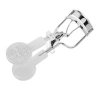 Lurrose Glitter Silver Stainless Steel Eyelash Curler with Refill Pads Small Travel Eye Lash Curler for Curling Without Pinching