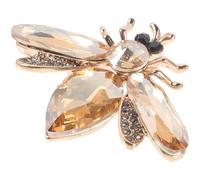 Lurrose Golden Bee Lapel Pin with Rhinestones and Crystal Alloy Material, Lightweight and Safe for Use, Stylish Fashion Brooch for Clothes and Accessories