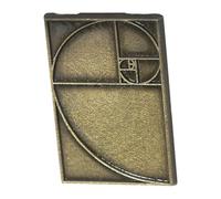 Lurrose Golden Ratio and Vintage Medieval Artistic Style Versatile Accessory Metal Lapel Pin with Rectangle Shape on Teacher's Day for Teachers and Special Occasions