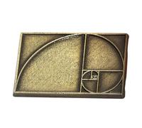 Lurrose Golden Ratio Brooch Pin Metal Rectangle Lapel Badge with Digital Graphic Design, Commemorative Item for Teacher's Day and Special Occasions, Gift for Math Enthusiasts and Artists