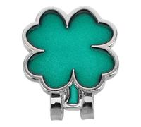 Lurrose Golf Hat Clip Four Leaf Clover Ball Marker Golf Course Outdoor Activities Metal Lucky Leaf Design Practical Ball Position Marker Men Women