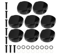 Lurrose Guitar Tuning Peg Buttons 8pcs Comfortable to Hold and Adjustment Black Metal Ensure Accurate Tuning with Unique Elegant Design Accessories for Acoustic and Electric Guitars