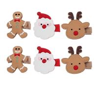 Lurrose Hair Clips Delicate Festive Christmas-themed Design Bulk Christmas 6pcs with Glitter Iron Material, Practical and Securely Holds Hairstyles for Holiday Dress