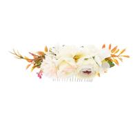 Lurrose Hair Comb Hair Accessory Floral for Bride White with Cloth and Metal Material Multi-function Featuring Delicate Rose Design for Cosplay and Christmas Beach Vacation