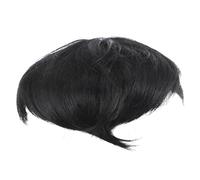 Lurrose Hair Topper and Easy Application with Breathable Design Men for Thinning Hair Black Short Hairpiece Extension Made of High Temperature Fiber, Suitable for Daily Wear and Cosplay