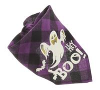 Lurrose Halloween Dog Bandana Purple Pet Triangular Scarf Lightweight Cotton Polyester Decorative Accessory for Daily Use and Outings with Stylish Party Design