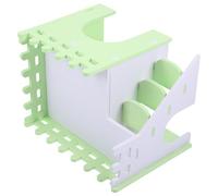 Lurrose Hamster Hideout House for Guinea Pig and Rat with Ramp, Light Green Pvc Multipurpose Small Animal Villa for Privacy Living Space and Relax in Cage Habitat
