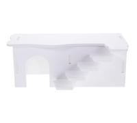 Lurrose Hamster House with Ladder Design for Small Pets Safe and Comfortable Hideout for Guinea Pigs and Rats Pet for Rest Sleep and Play Easy to Clean and DIY Decor White Small