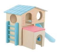 Lurrose Hamster Ladder House Pet Exercise Playground Natural Wood Slide Ladder Cozy Nest Hide-out for Decorating Your Hamster's Cage and Playing Friends Who Have A Pet