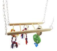 Lurrose Hamster Parrot Swing Playground Toy Climbing Bridge Ladder | Wood and Metal Build, Entertaining Design, Balance and Coordination Support, Exercise for Small Cages Random Color
