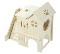 Lurrose Hamster Solid Wood Shelter House for Small Pets Wooden Hideout for Hamster and Rat Cage Delicate House As Guinea Pig Hideout