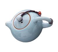 Lurrose Handcrafted Ceramic Teapot with Crackle Glaze for Tea Making Heat-Resistant Porcelain Kettle Suitable for Office Tearoom Home and Outdoor Use Traditional Chinese Style Teakettle