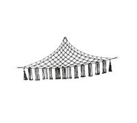 Lurrose Handwoven Black Plush Hammock Wall Net, Stuffed Animal Storage Organizer for Room, Hanging Hammock for Plush Storage