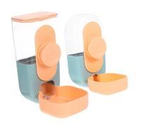 Lurrose Hanging Automatic Pet Food and Water Dispenser for Small Animals Plastic Feeder and Waterer for Rabbits Guinea Pigs Hedgehogs Ferrets Easy Cage Attachment