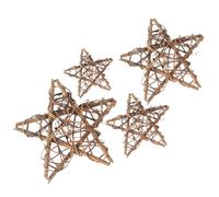 Lurrose Hanging Ornaments Rattan Skin-friendly Composite Material 4pcs Star Five-pointed Star Shape for Wedding and Home Decoration for Hotel Or Bedroom Use