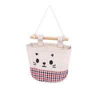 Lurrose Hanging Storage Bag Organizer Space-saving Closet Storage Solution with Waterproof and Breathable Fabric Cotton Linen Wall Mount Pocket for Playroom Walls the Bed