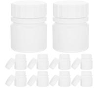 Lurrose HDPE 30ml Small Medicine Bottles Set of 12 with Secure Screw Caps Refillable Pill and Powder Storage for Travel Organizer