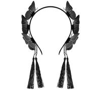 Lurrose Headband Accessory Black Butterfly and Lightweight Gothic for Women Resin Plastic Decorative Wear Hair Party and Photos