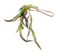 Lurrose Headband Comfortable Texture and Versatile Use Boho Ethnic with Plume and Wooden Beads for Women and Girls for Festival Outfits and Bohemian Costumes