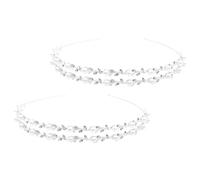 Lurrose Headband Hair Accessories Double Layer Wedding Elegant Bridal 2pcs with Alloy Leaf and Faux Pearls, Rhinestone Featuring Secure Fit and Minimizing Head Pressure for Bride