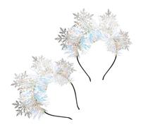 Lurrose Headbands with Hair Comfortable Snowflake for 2pcs Ornament and Christmas Holiday Accessories Composite Leather Felt Cloth Festive Party Wear