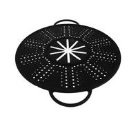 Lurrose Heat-Resistant Silicone Frying Pan Splatter Screen with Side Handles Multipurpose Oil Splash Guard and Cooling Mat 13.39 X 11.02 Inch for Family Cooking