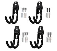 Lurrose Heavy Duty Wall Mounted Garden Hose Holder 4Pcs Stainless Steel Hose Hanger Rack for Outdoor Hosepipe Storage and Organisation