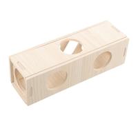 Lurrose Hideout Rat Hideout Tunnel Reducing Damage Safe to Bite Beige Wood for Small Pets When You Are Not at Home