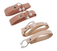 Lurrose High Heel Elastic Shoelace Straps with Pearl Decoration, 2 Pairs Adjustable Detachable Shoe Straps for Women’S Heels in Beige and Lotus Root Pink Suitable for Parties and Work