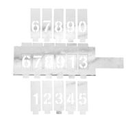 Lurrose Hollow-Out Metal Number Stencil Set with 6-Slot Galvanized Iron Base, 3cm Digits 0-9 Painting Templates for DIY Spray Painting and Number Drawing