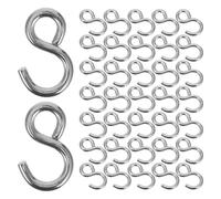 Lurrose Hooks Mini S Hooks Stainless Steel S Shaped 100 Pcs Silver Secure and Sturdy Metal Connectors for DIY Crafts and Hanging Art Pieces for Organising Documents and Family Birthday