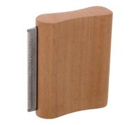 Lurrose Horse Deshedding Brush with Stainless Steel Teeth and Wooden Handle Grooming Comb for Horses and Livestock Removes Dead Hair and Tangles Easy to Clean Suitable for Farm Use