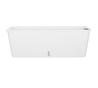 Lurrose Indoor and Outdoor Rectangular Self-Watering Flower Pot for Vegetable Gardening on Windowsills and Balconies Long White Plant Container