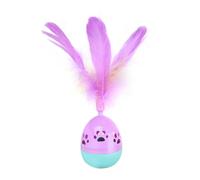 Lurrose Interactive Cat Tumbler with Feather and Bell for Kittens and Pets, Plastic Material Designed to Reduce Destructive Behaviour and Enhance Pet Playing at Home Random Color