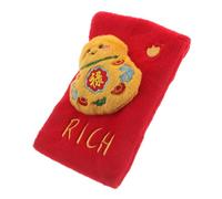 Lurrose Interactive Pet Treat Dispenser Dog Puppy Stimulating Dogs’ Senses Curiosity Exploration Plush Crinkle Paper Festive Design Shaped like A Lucky Red Packet Holiday Decor Play