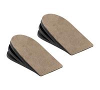 Lurrose Invisible Height Increase Shoe Insoles Rubber and Suede Fabric, Comfortable Heel Pads and Reduce Friction, Suitable for Standing and Dancing, Brown, Unisex Half Heel Lifts