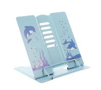 Lurrose Iron Reading Stand Book Holder Blue Adjustable Reading Rack for Textbooks, Study and Eye Protection