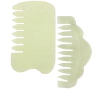 Lurrose Jade Massage Combs and Delay Skin Aging 2pcs Portable Skin Massage Tools with Fine Craftsmanship to Release Muscle Tension for Hands and Feet for Relaxation and Beauty Care