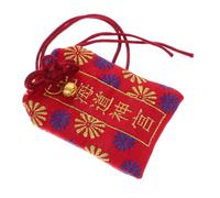 Lurrose Japanese Fortune Bag Charm for Health Protection with Brocade Material and Hanging Lanyard Red Omamori Amulet Suitable for Purse Or Wallet