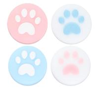Lurrose Joystick Grip Button Cap Cat Paw Silicone Blue Washable Thumb Stick Cover 4pcs Easy to Install, Comfortable, Wear-resistant for Game Machine Controller