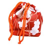 Lurrose Kawaii Kimono Style Handbag with Crane Print - Small Traditional Japanese Drawstring Purse for Cosmetics Coins Party Favors - Valentine's Day Gift