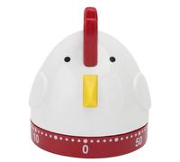 Lurrose Kitchen Timer Plastic and Metal for Cooking Mechanical Cartoon Rooster Novelty Egg Timer Countdown Time Control, White, 1 Hour, for Home and Special Needs