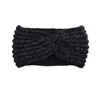 Lurrose Knitted Winter Headband Cross Head Wrap Woolen Yarn Hair Band Elastic Ear Warmer Headdress for Sports Makeup (Black)