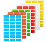 Lurrose Label Stickers Rectangular Removable Labels 12Mm X 12Mm for Filing and Document Organisation, 6 Colour Packs Easy Peel-Off Edges