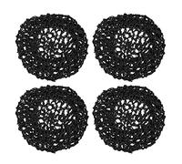 Lurrose Ladies Hats Mesh Crochet Hair Net, 4pcs Short Hair Net Cap Soft Snood Hat Sleeping Head Cover for Women (Black) Womens Headbands