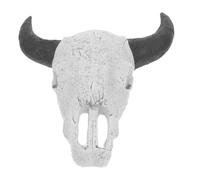 Lurrose Large Black Horned Cattle Skull Reptile Hideout Cave, Lizard Shelter Aquarium Terrarium Decor, Desert Reptile Skull Hide for Fish Tank and Turtle Enclosure Accessory