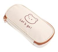 Lurrose Large Capacity Canvas Pencil Case with Zipper, Portable and Reusable Stationery Bag for Backpacks or Pockets, Simple and Generous Design Suitable for Artists
