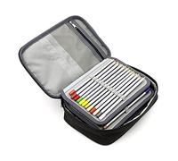 Lurrose Large Capacity Pencil Case Slots Portable Pencil Bag for Artists and Students Multifunctional Organizer for Art Supplies Back to School Black